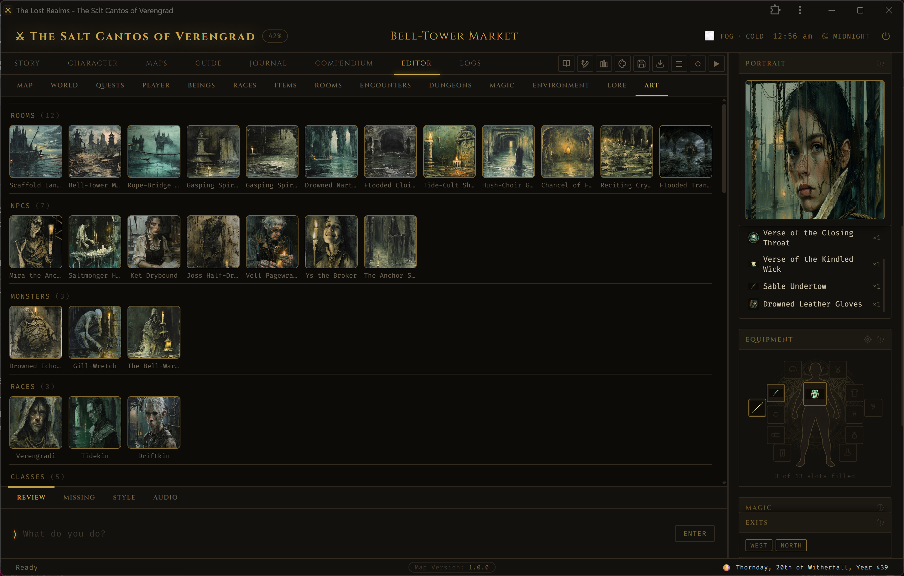 Art review across rooms, NPCs, monsters and races