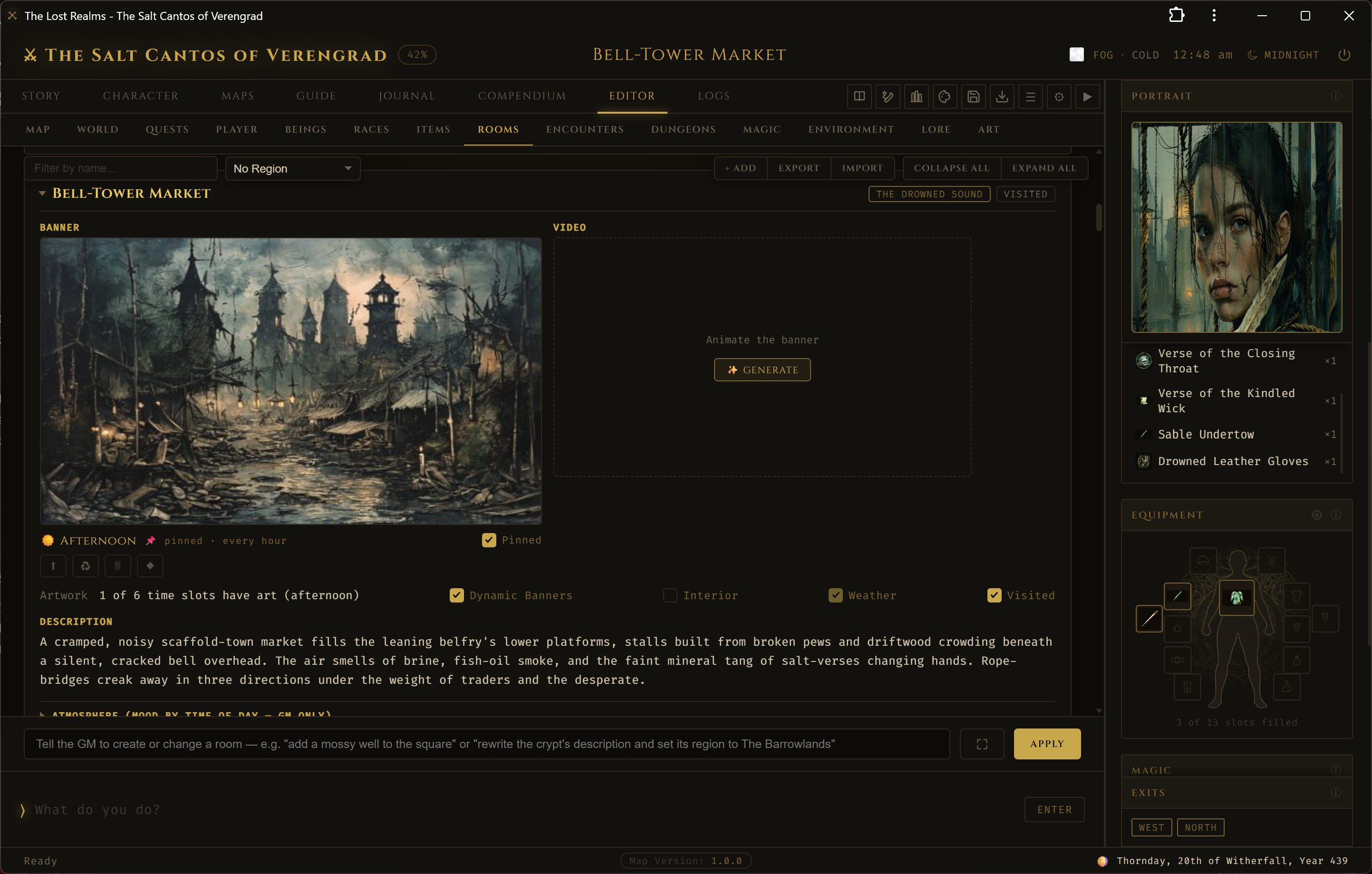 Room editor with generated banner art