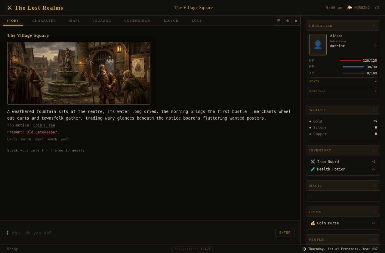 The play screen